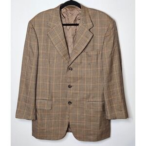 Gianluca Isaia Vtg Italy‎ Made 100% Cashmere Houndstooth Blazer Mens EU 52 US 42